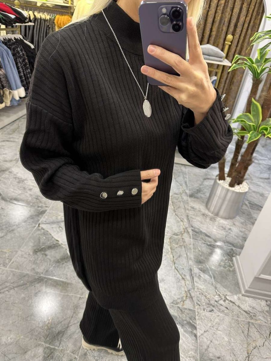 Triko Fitilli Siyah Takım - Görsel 3